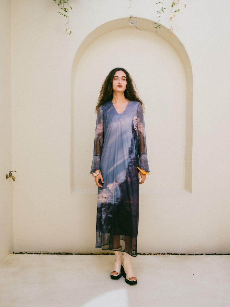 ワンピース Marte Sahara Nature Print Layered Dress Nature Print Layered Dress｜ネイチャーモチーフ柄レイヤード
