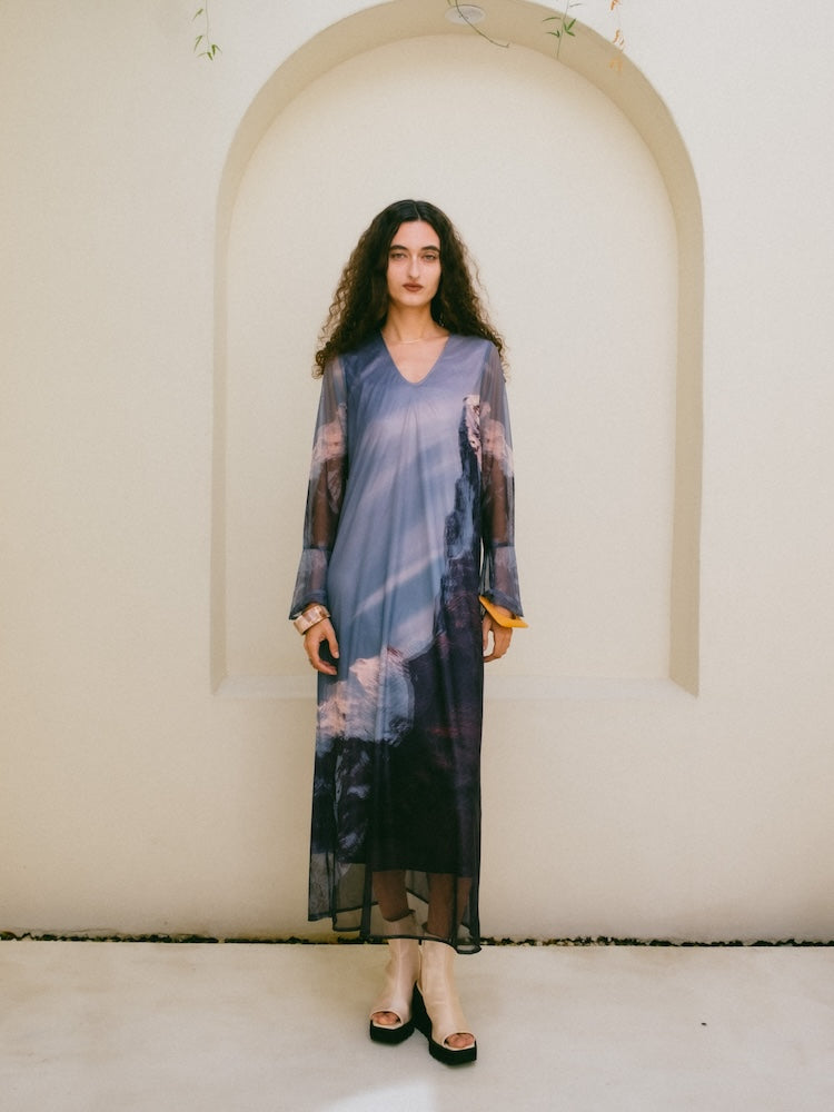 ワンピース Marte Sahara Nature Print Layered Dress Nature Print Layered Dress｜ネイチャーモチーフ柄レイヤード