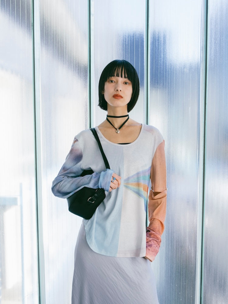 トップス SAHARA 2way Sleeve Art Print Top 2way Sleeve Art Print Top｜2wayアート柄トップス – MARTE