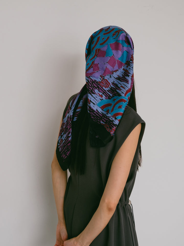 Vintage Scarf / Blue Psychedelic