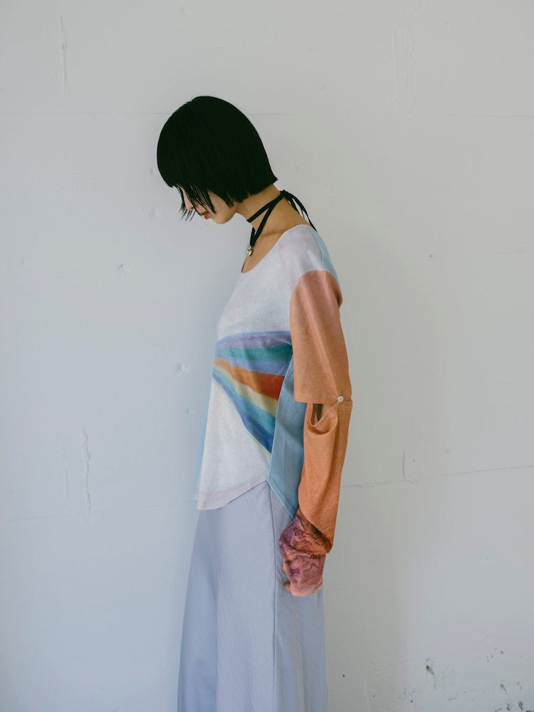 2way Sleeve Art Print Top｜2wayアート柄トップス – MARTE
