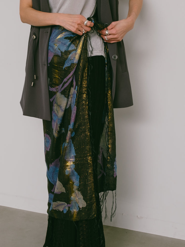 Vintage Scarf / Night Botanicals