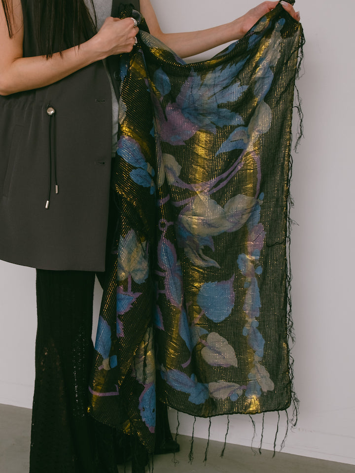 Vintage Scarf / Night Botanicals