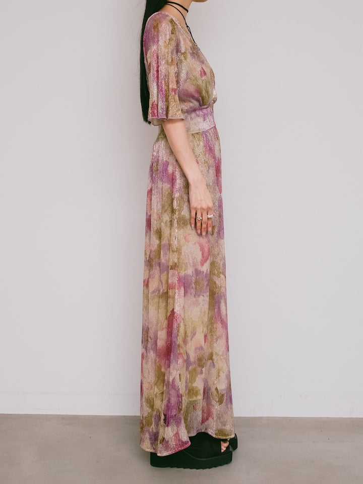 70s Flora Lame Dress