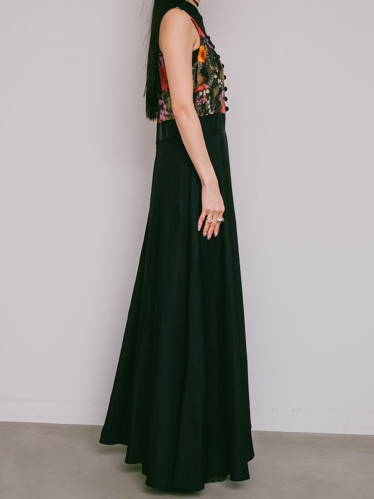 70s Polyester Halter Neck Dress