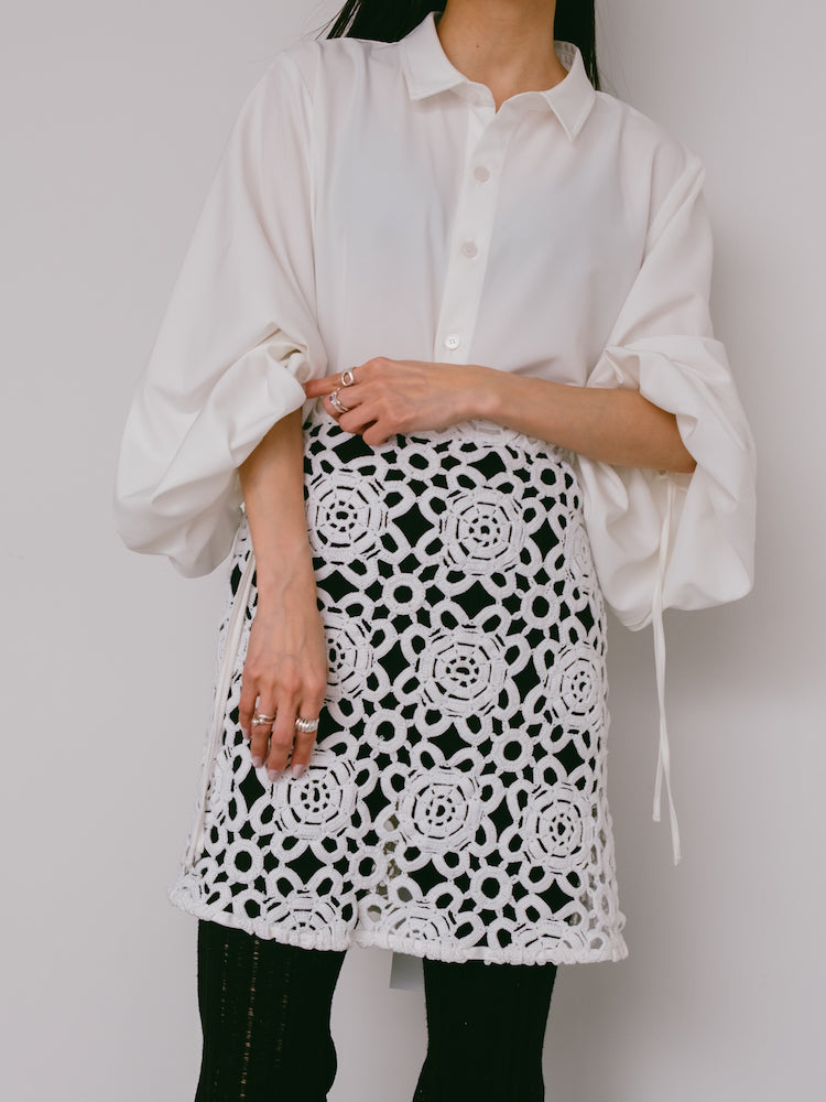 Upcycle Lace Apron / White3