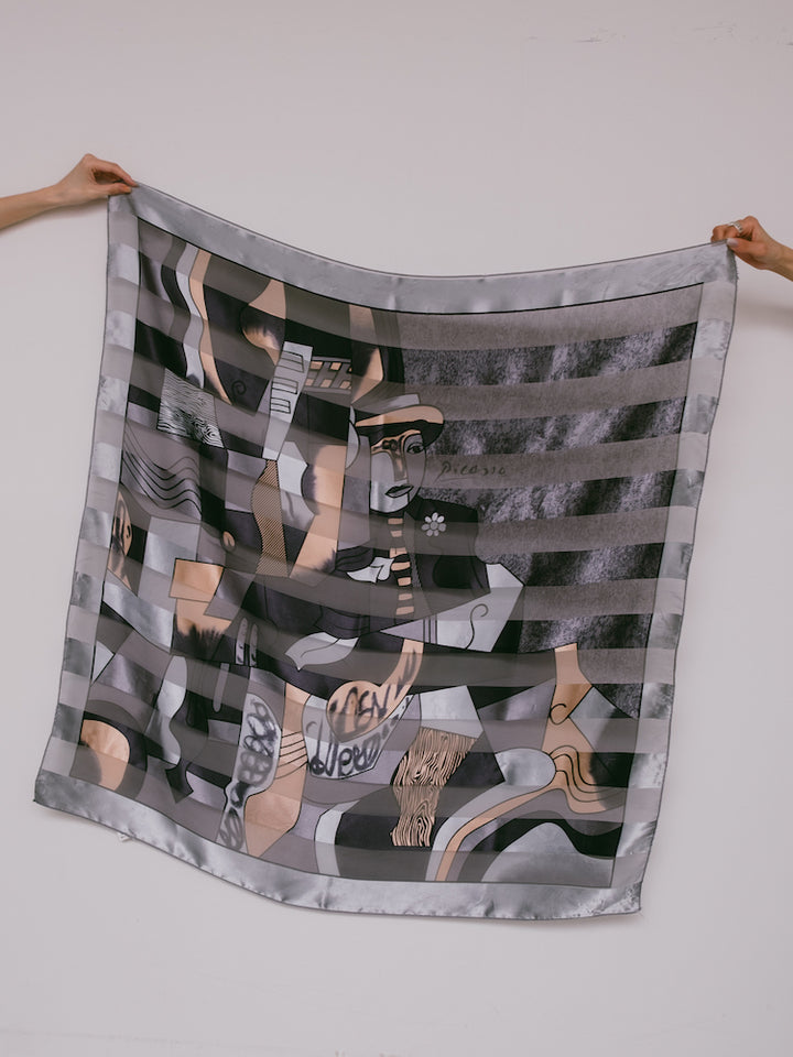 Vintage Scarf / Blue Picasso