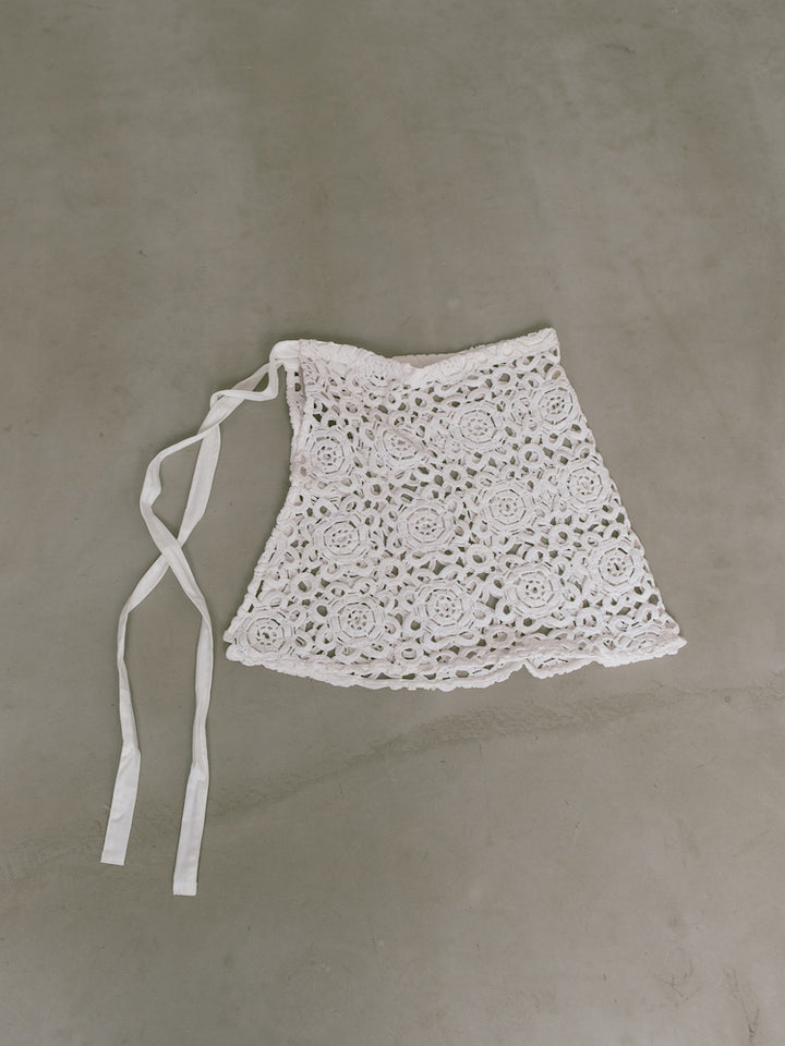 Upcycle Lace Apron / White3