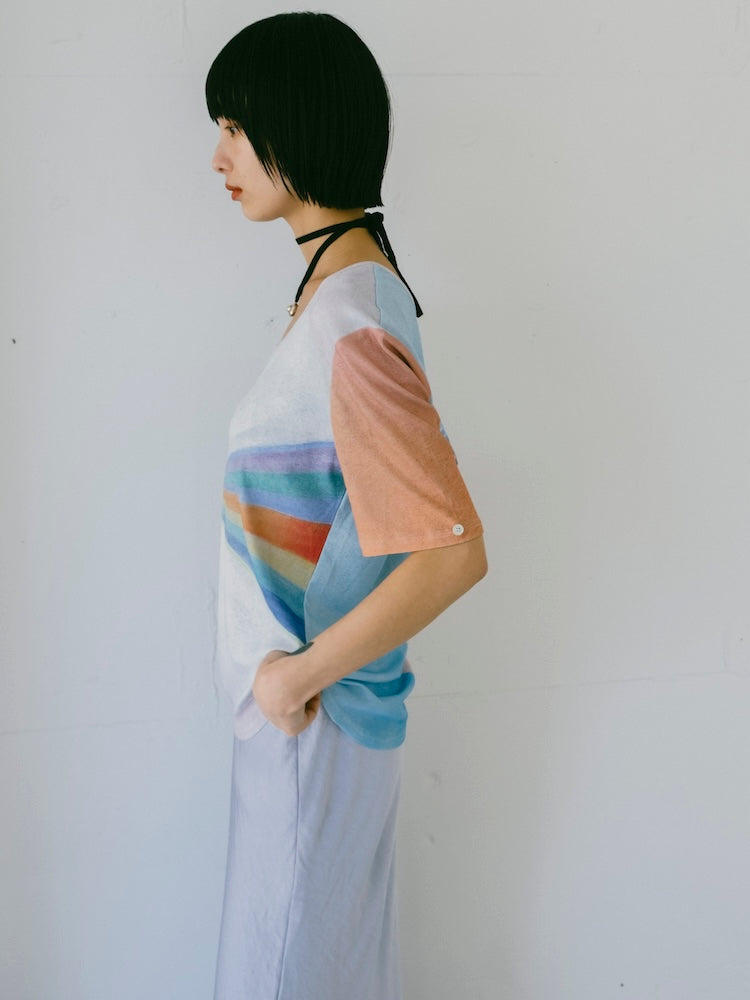 2way Sleeve Art Print Top｜2wayアート柄トップス – MARTE
