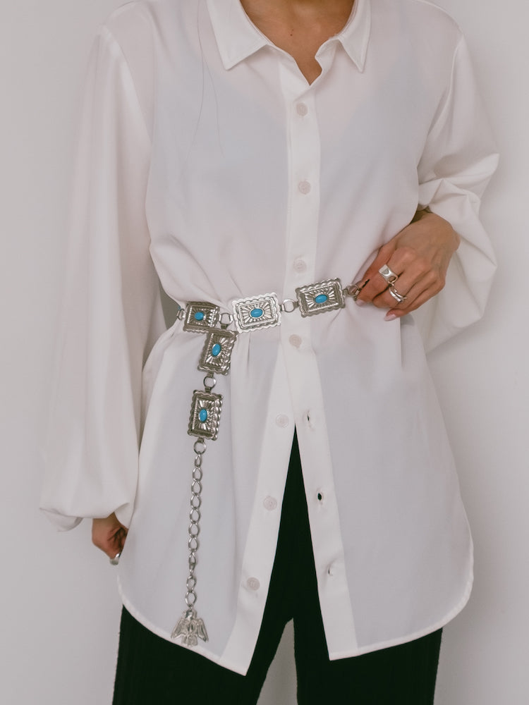 Vintage Concho Belt / Turquoise