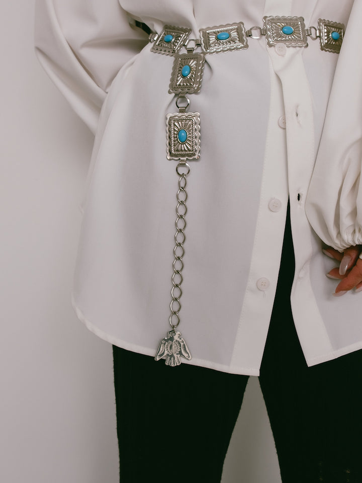 Vintage Concho Belt / Turquoise