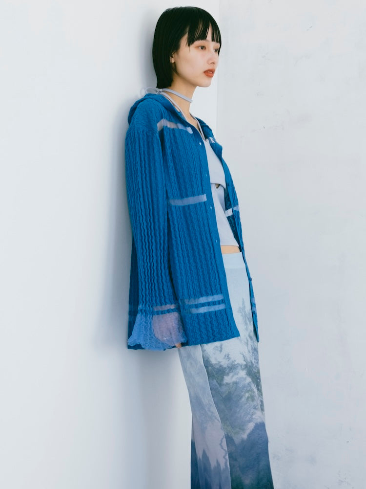 Sheer Hoodie Cardigan｜シアー素材フード付きカーディガン – MARTE