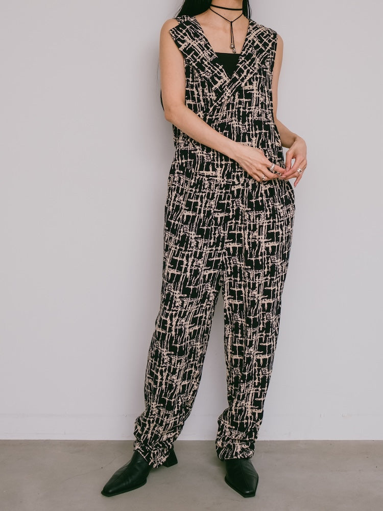Wrap Abstract Jumpsuit
