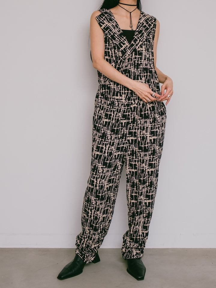 Wrap Abstract Jumpsuit