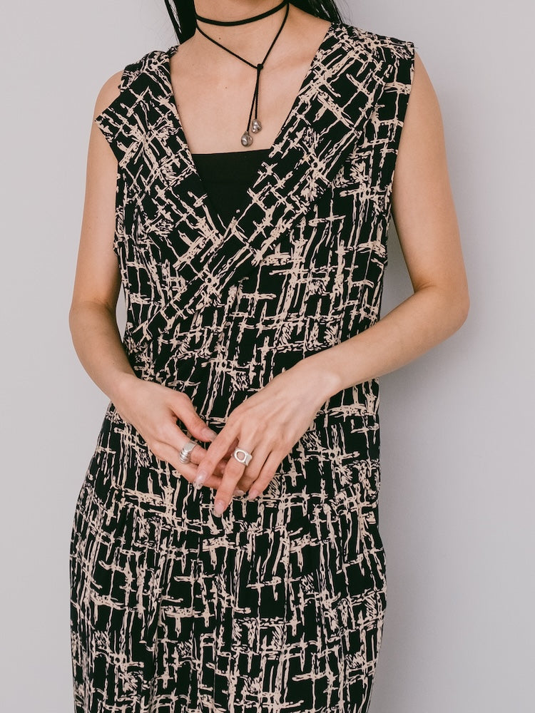 Wrap Abstract Jumpsuit