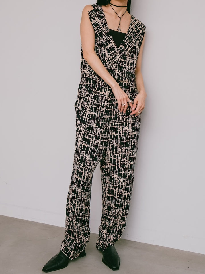 Wrap Abstract Jumpsuit