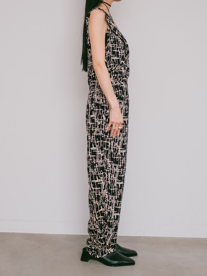 Wrap Abstract Jumpsuit