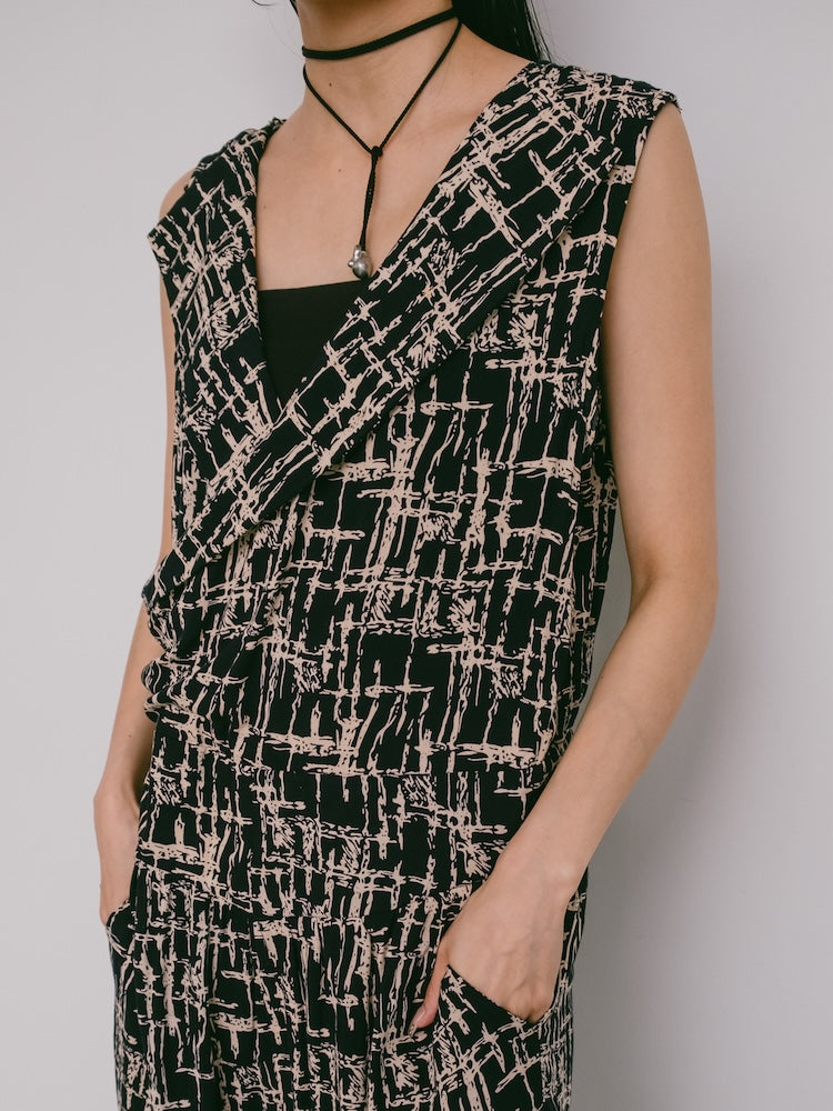 Wrap Abstract Jumpsuit