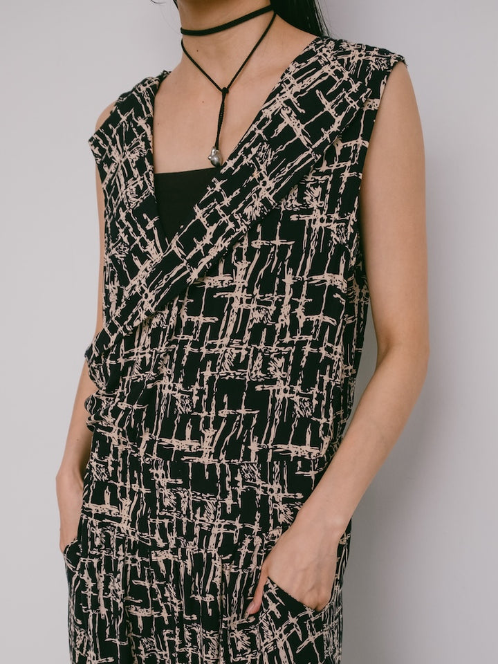 Wrap Abstract Jumpsuit
