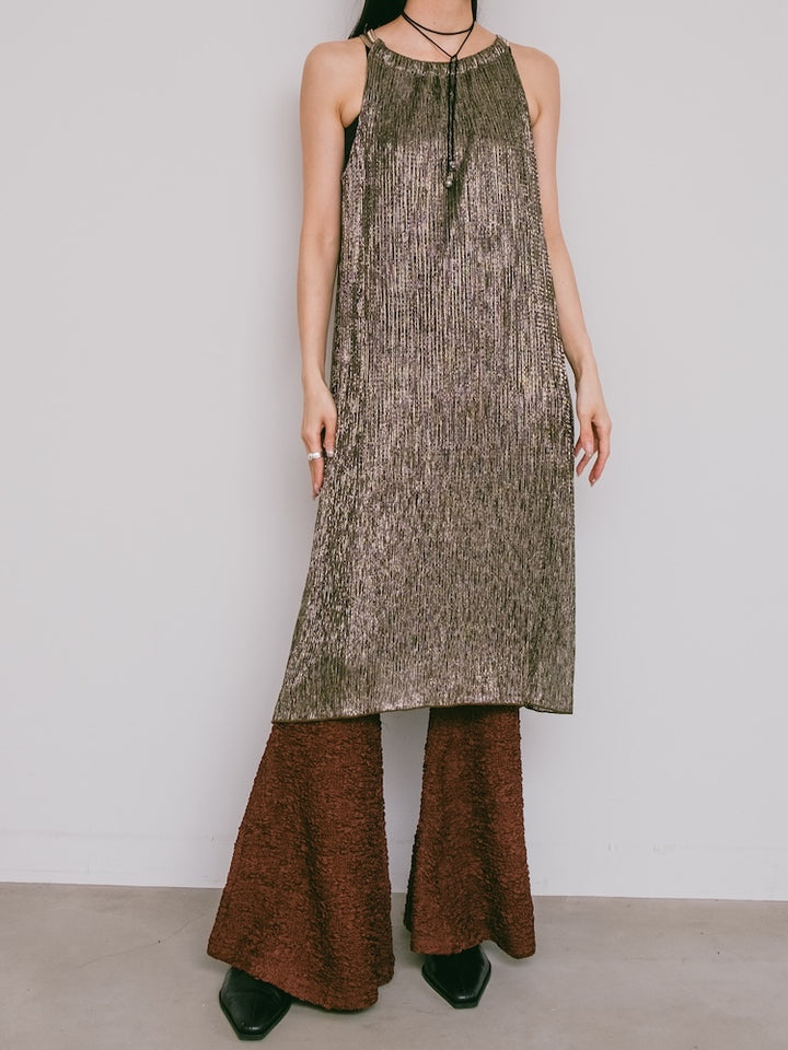 Metallic Pleats Dress