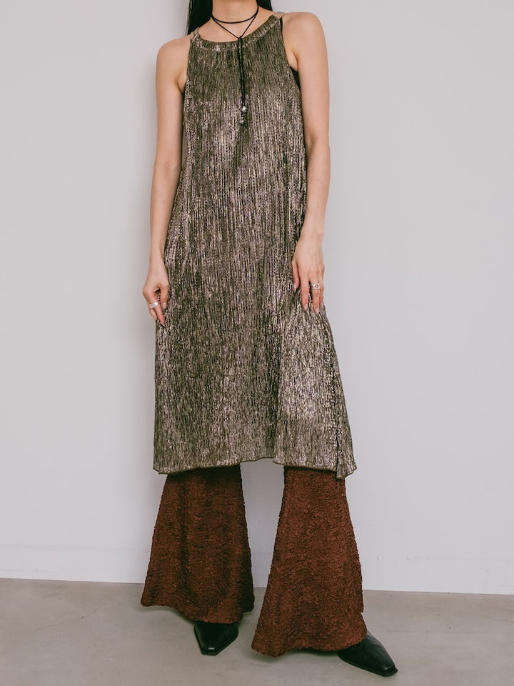 Metallic Pleats Dress