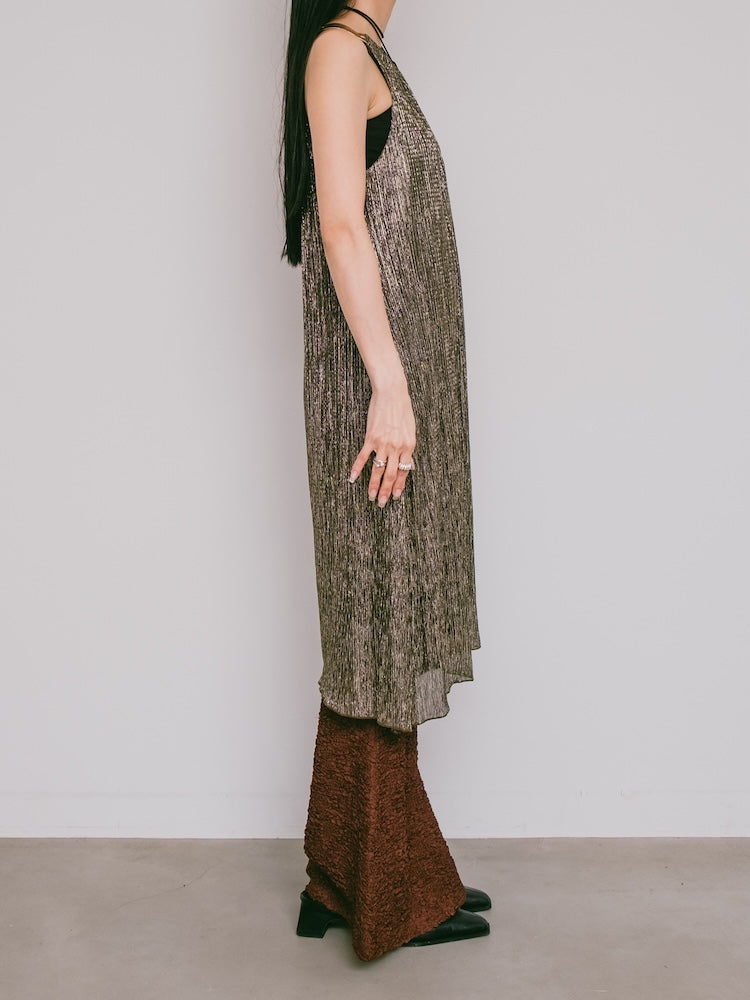 Metallic Pleats Dress