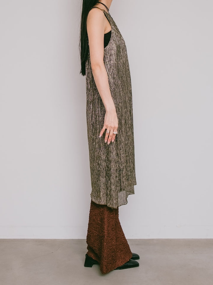 Metallic Pleats Dress