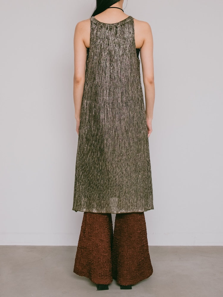 Metallic Pleats Dress