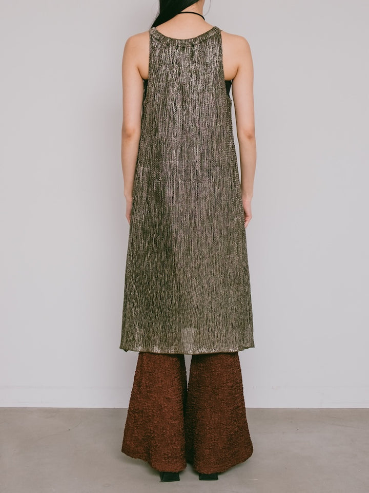 Metallic Pleats Dress