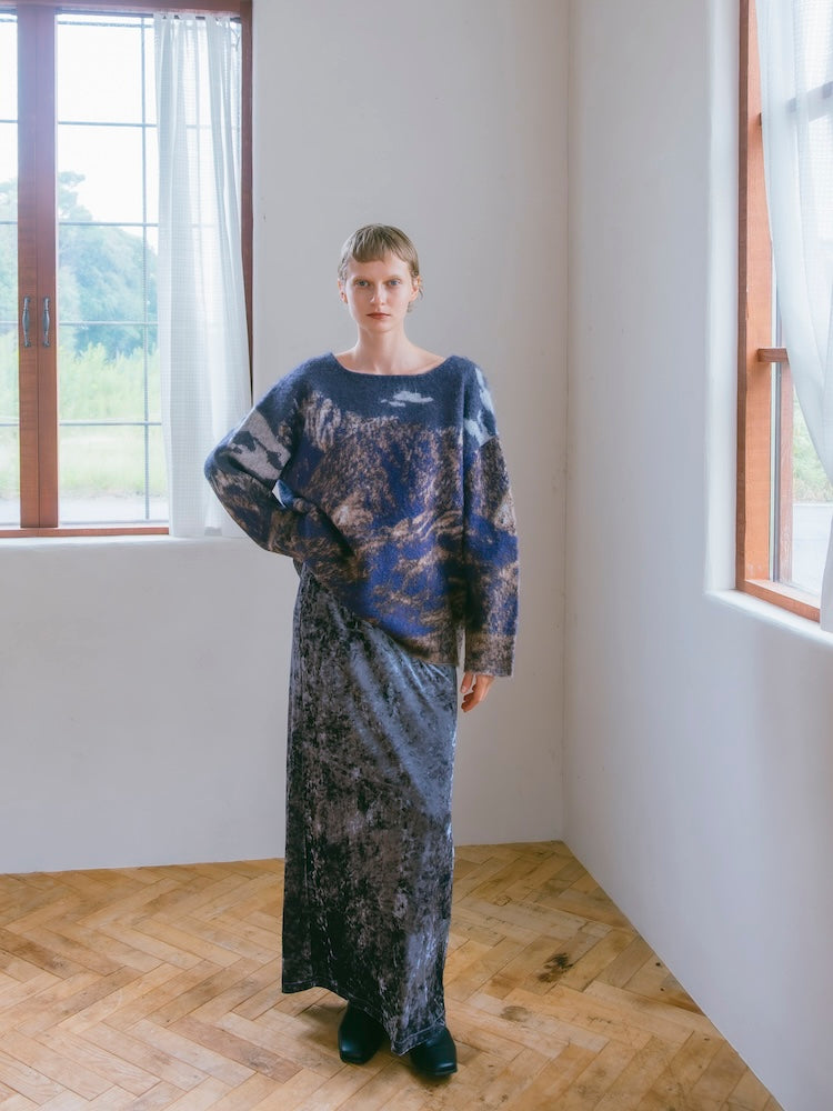 モデル身長：172cm / カラー：BlueGray / 着用サイズ：Mサイズ