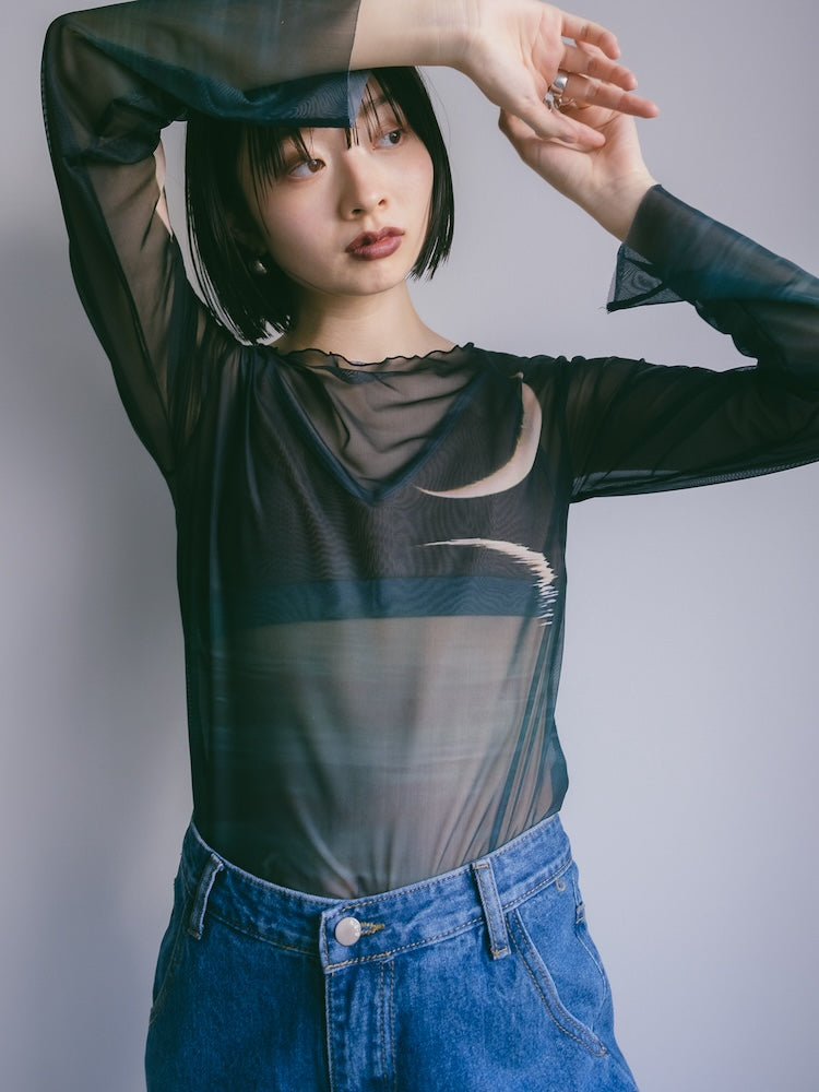 ★こつ★【MARTE 人気商品】Sheer Top /04Crescent Sheer Top / 04Crescent – MARTE