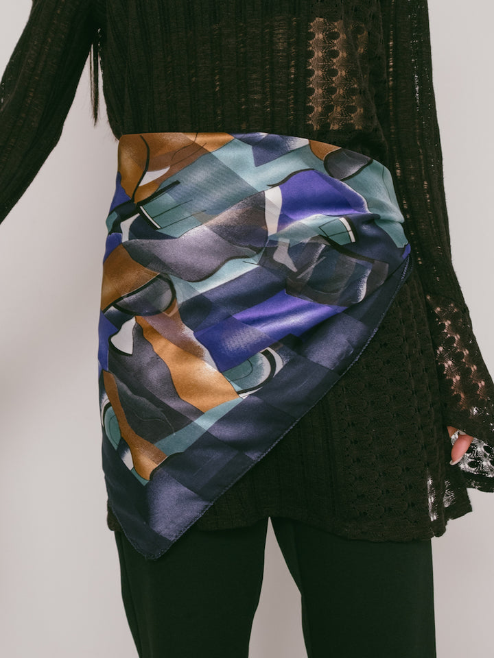Vintage Scarf / Satin Stripe