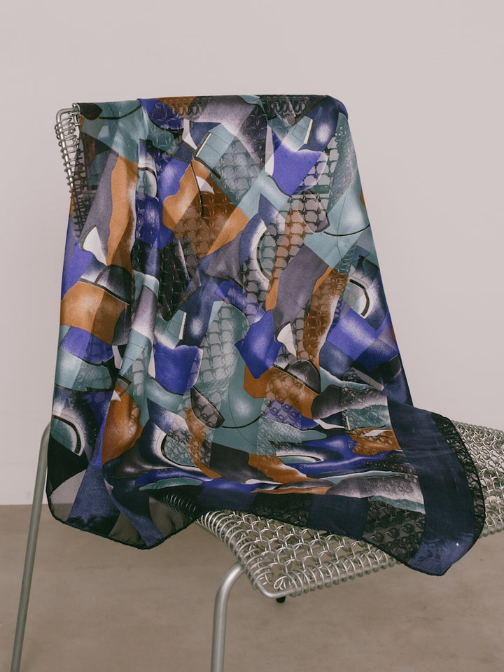 Vintage Scarf / Satin Stripe