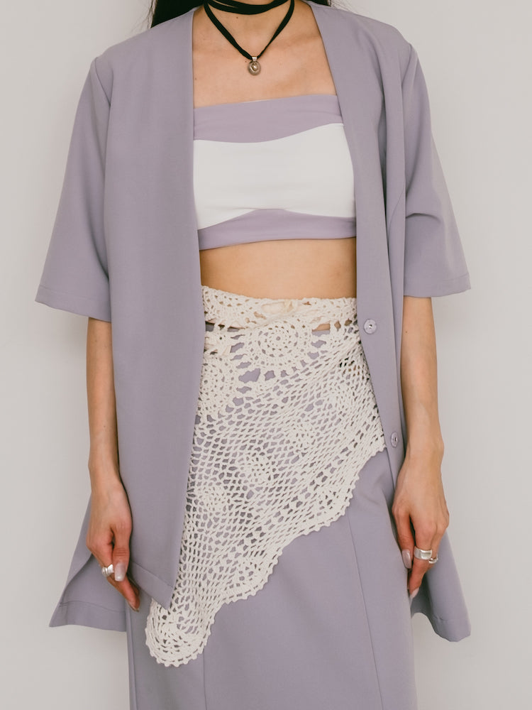 Upcycle Lace Apron / White2