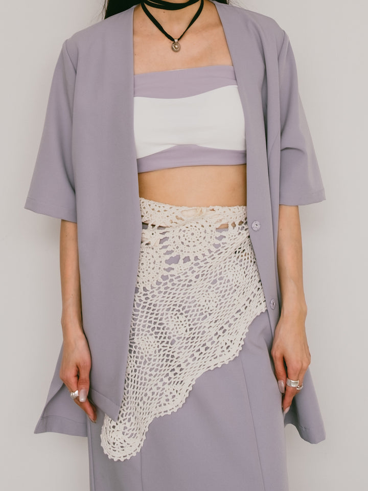 Upcycle Lace Apron / White2