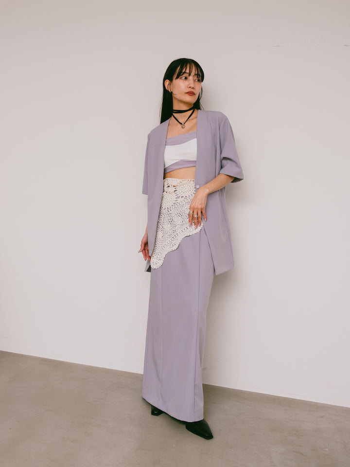 Upcycle Lace Apron / White2