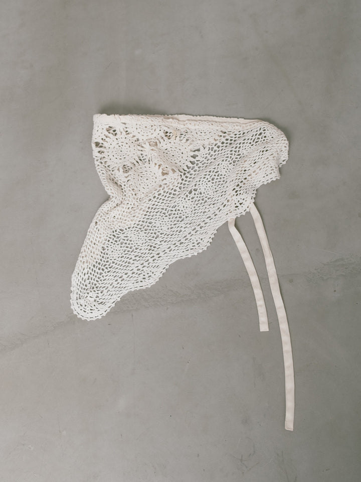 Upcycle Lace Apron / White2