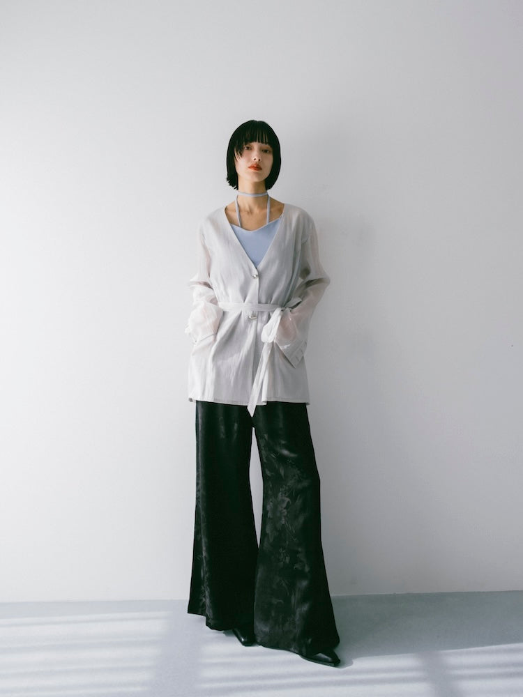Shaped Button Sheer Jacket｜シアー素材ジャケット｜結婚式やお呼ばれ