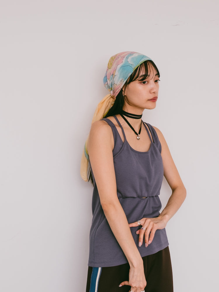 Vintage Scarf / Yellow Botanicals