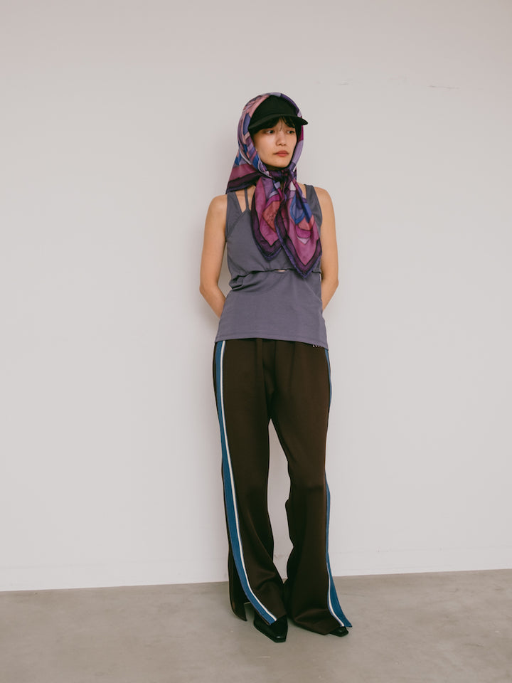 Vintage Scarf / Purple Feather