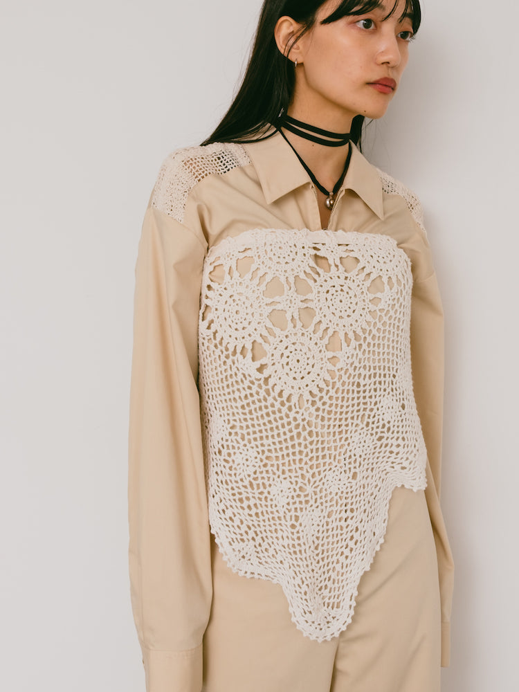 Upcycle Lace Apron / White2