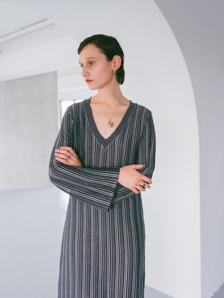 Striped Glitter Dress｜ストライプラメドレス – MARTE