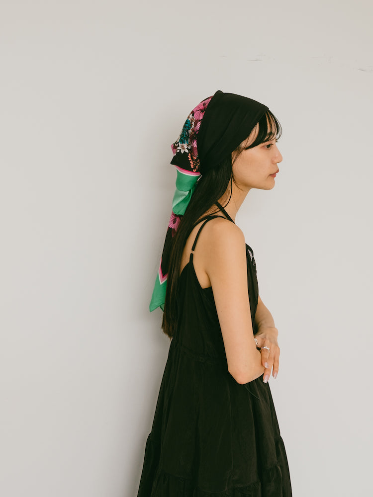 Vintage Scarf / Green Line