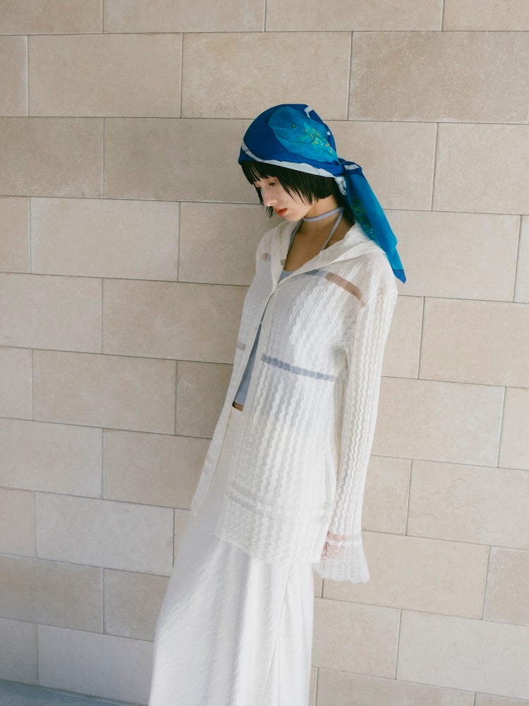Sheer Hoodie Cardigan｜シアー素材フード付きカーディガン – MARTE