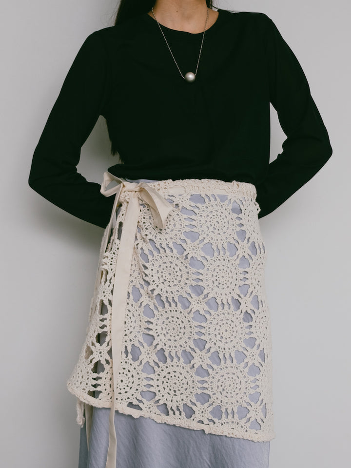 Upcycle Lace Apron / White1