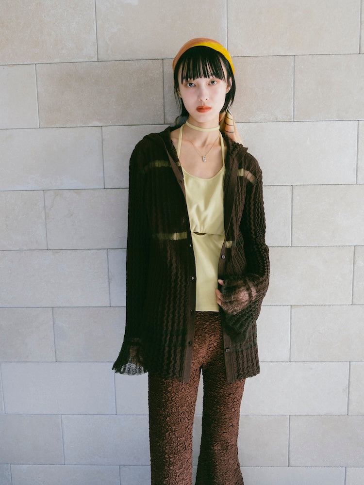 Sheer Hoodie Cardigan｜シアー素材フード付きカーディガン – MARTE