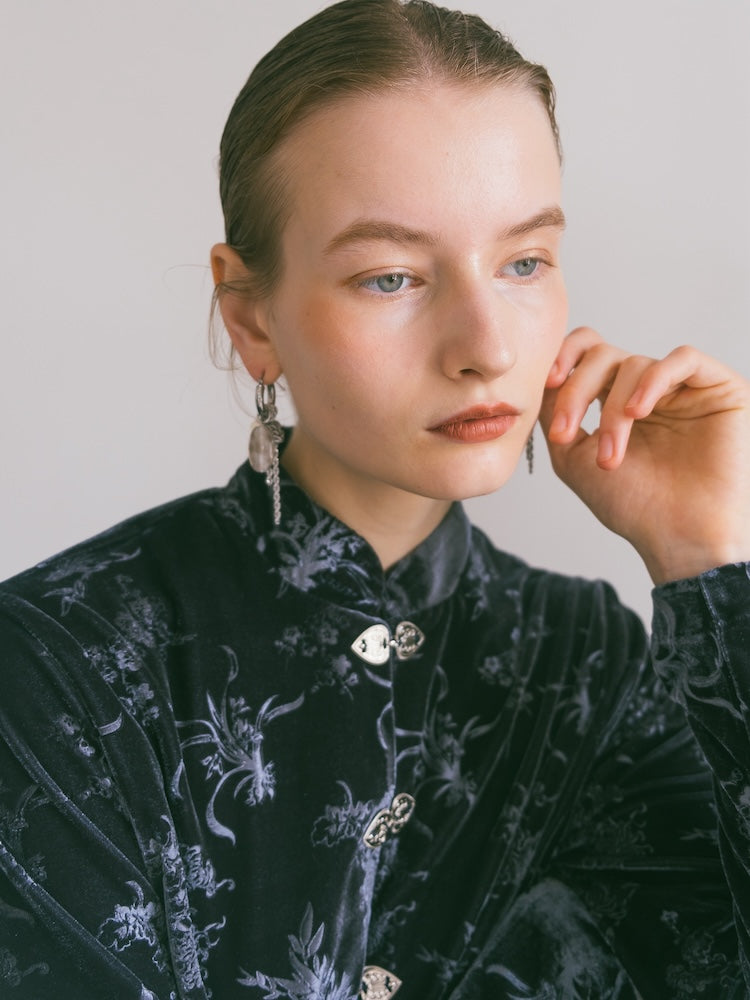 Velour China Hook Shirt｜チャイナボタンのベロアシャツ – MARTE