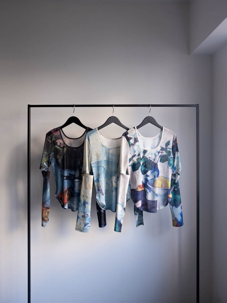 Art Print 2way Sleeve Top｜アートプリントツーウェイスリーブ
