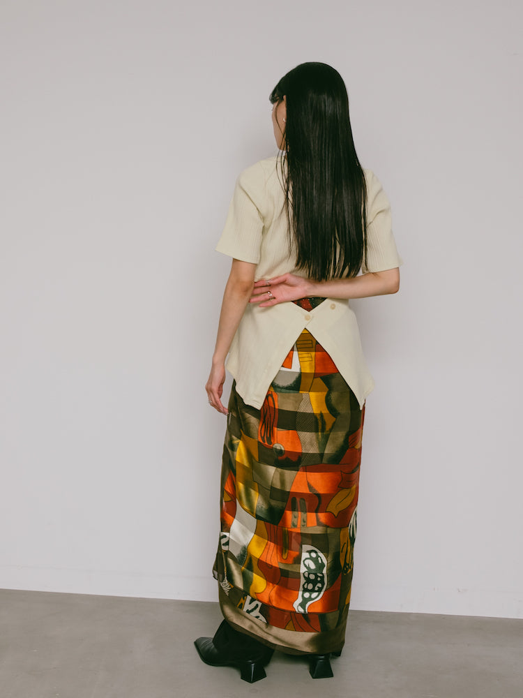 Vintage Scarf / Green Picasso