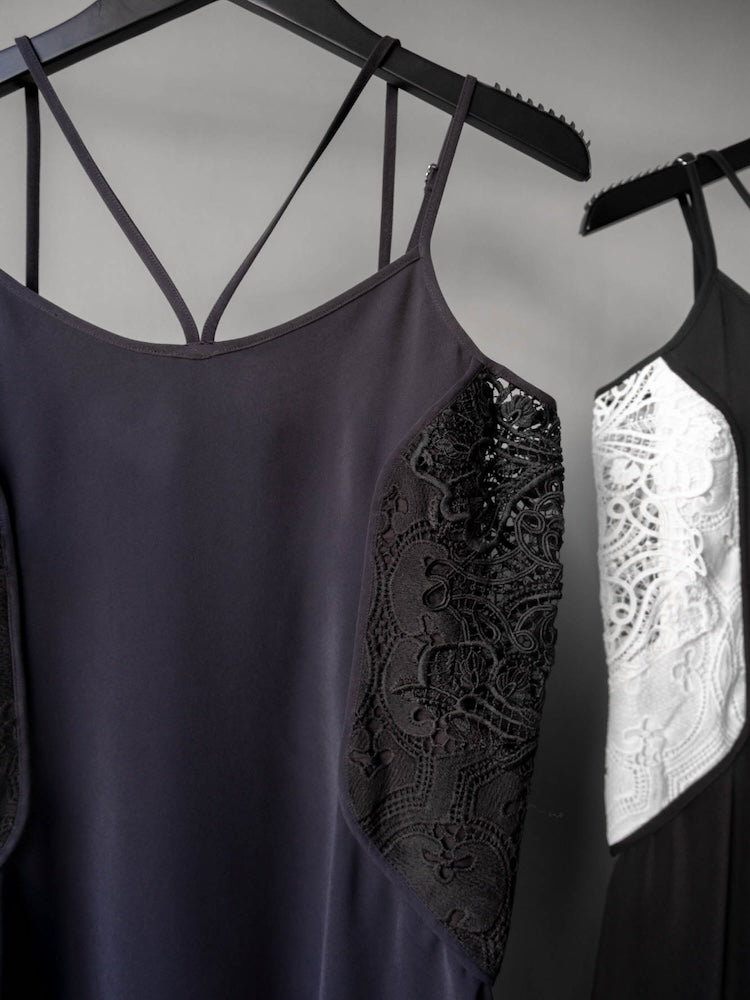 Lace Inset Camisole Dress｜レース切り替えキャミソールワンピース